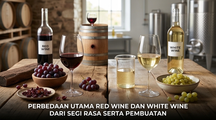 Perbedaan Utama Red Wine Dan White Wine Dari Segi Rasa Serta Pembuatan